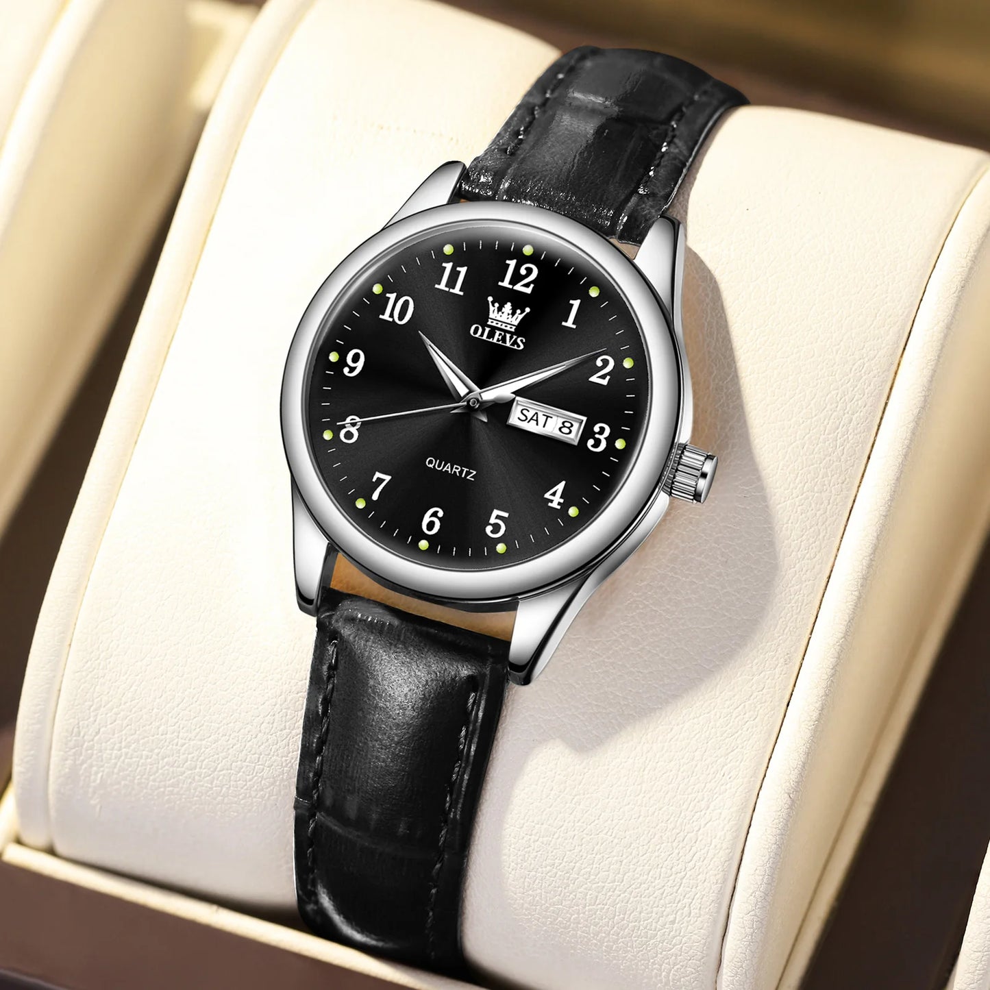 Radiant Elegance – Women's Waterproof Quartz Watch with Sleek Stainless Steel Band