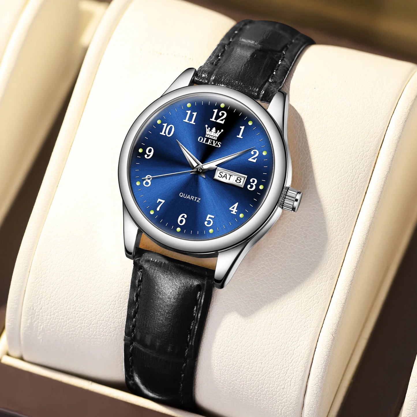 Radiant Elegance – Women's Waterproof Quartz Watch with Sleek Stainless Steel Band