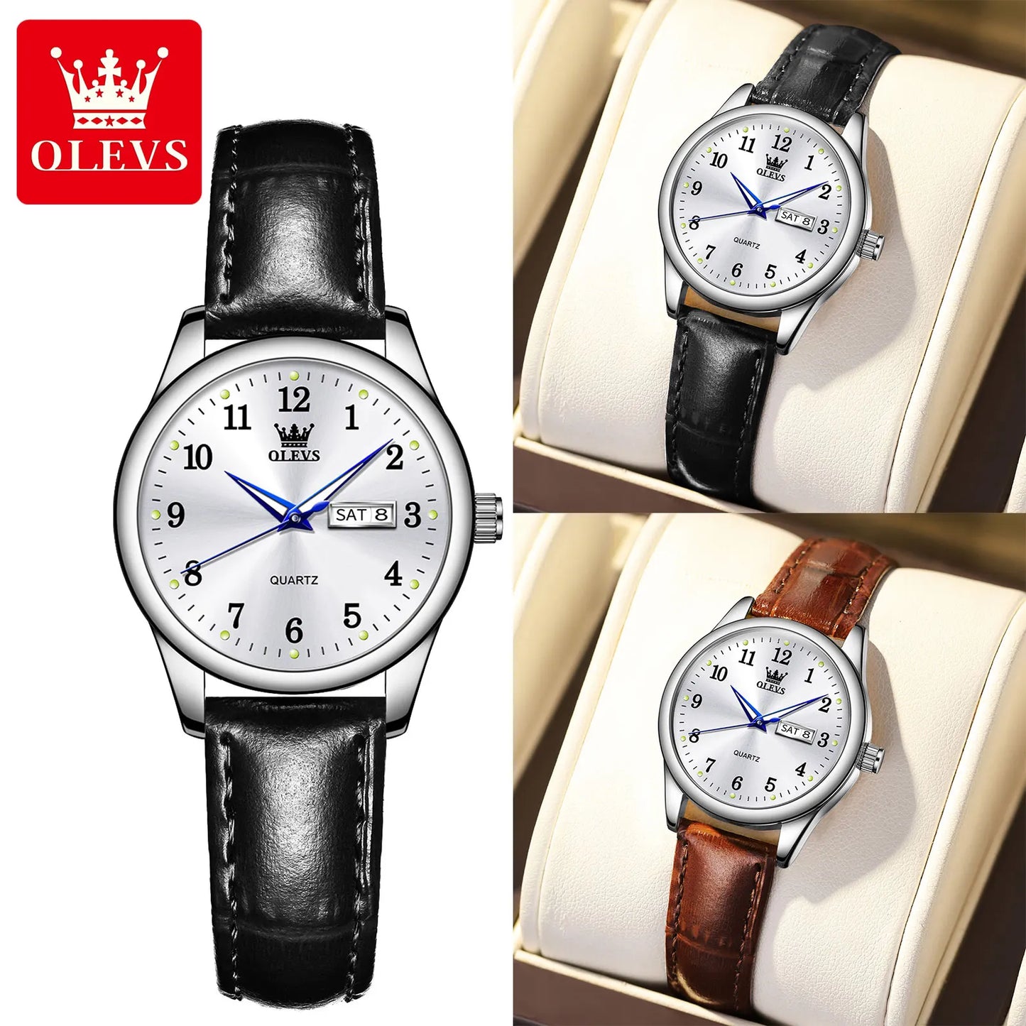 Radiant Elegance – Women's Waterproof Quartz Watch with Sleek Stainless Steel Band