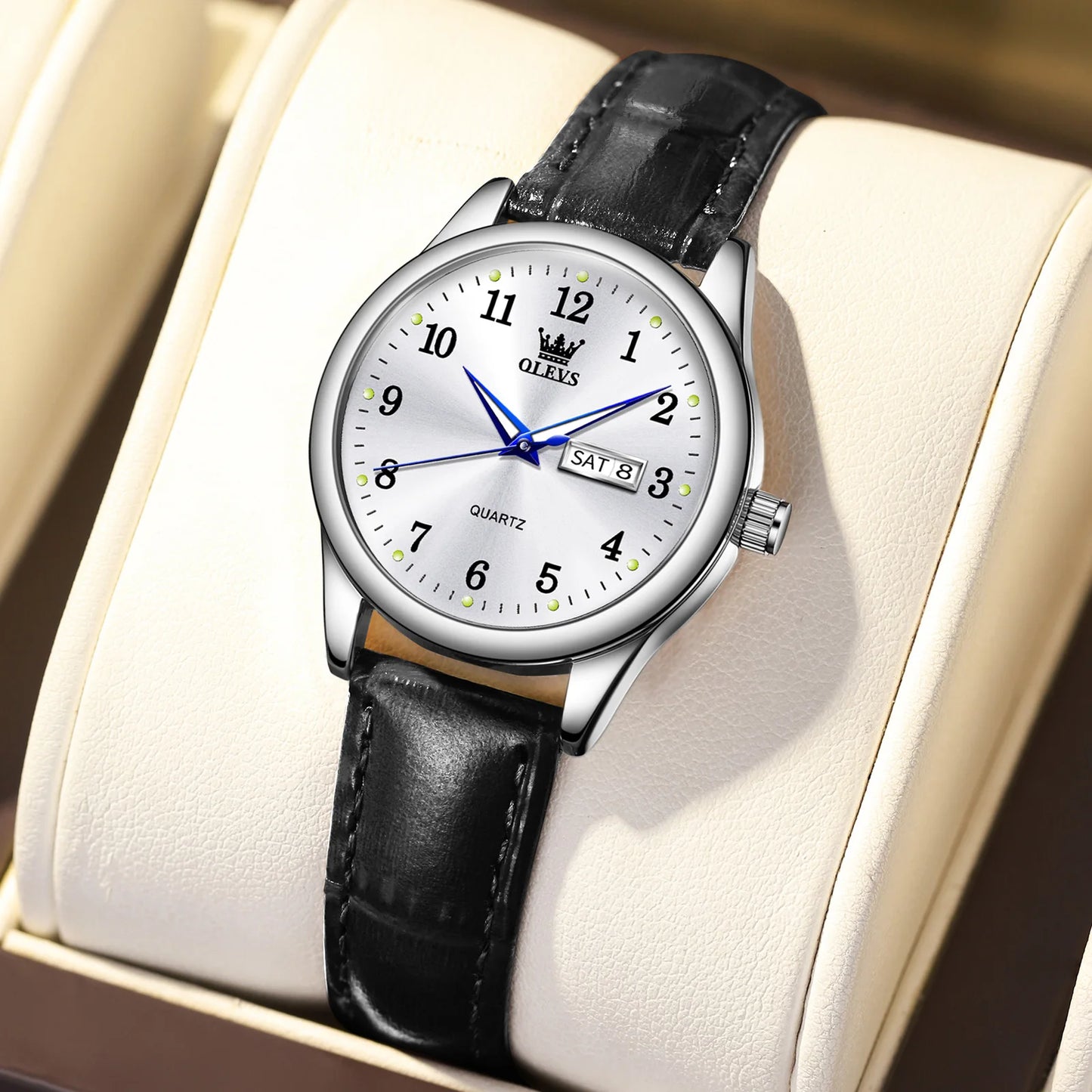 Radiant Elegance – Women's Waterproof Quartz Watch with Sleek Stainless Steel Band