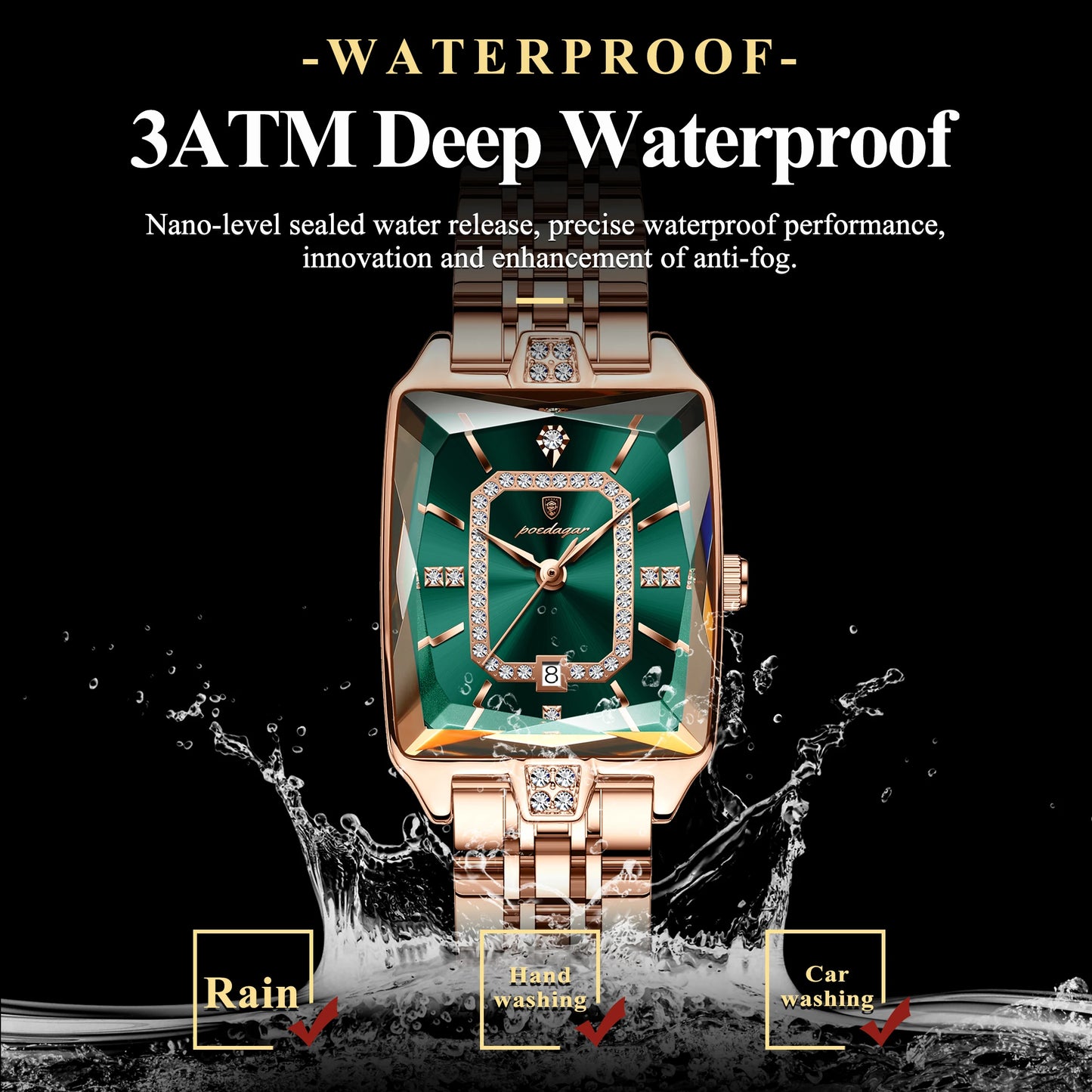 Women's Luxury High-Quality Quartz Watch – Waterproof Stainless Steel with Date Display + Gift Box