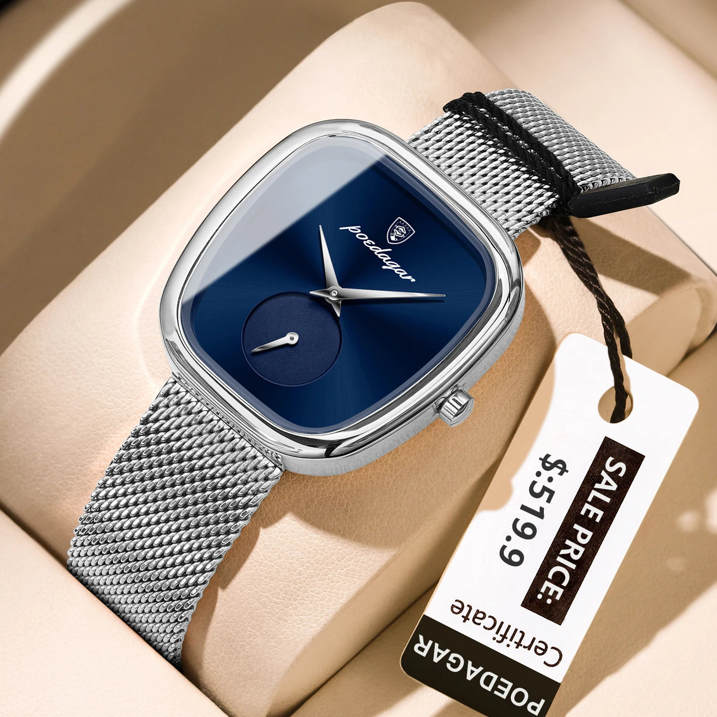 Luxury Elegant Women's Quartz Watch – Waterproof Stainless Steel Mesh Strap Timepiece