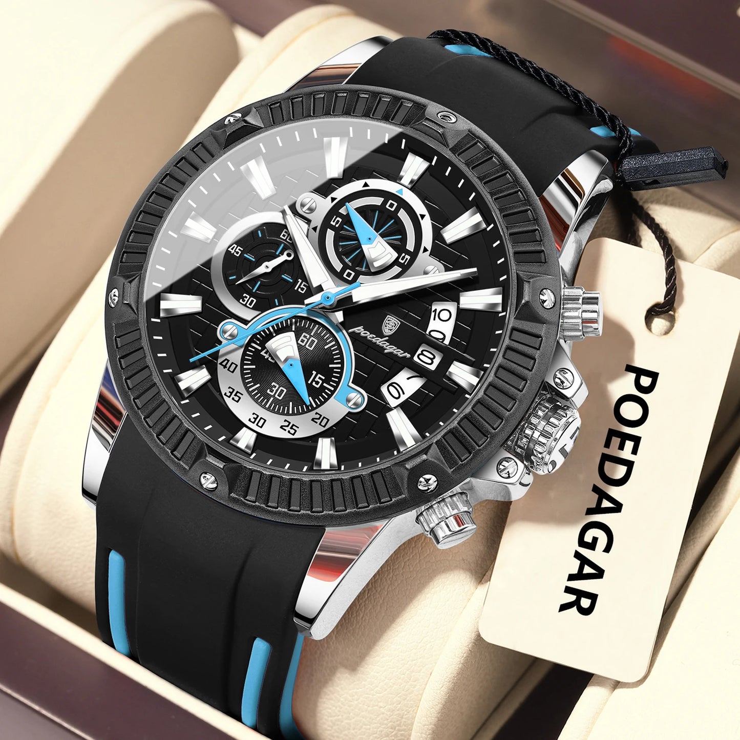 Titan Edge – Men's Chronograph Sport Watch with Silicone Strap & Luminous Dial