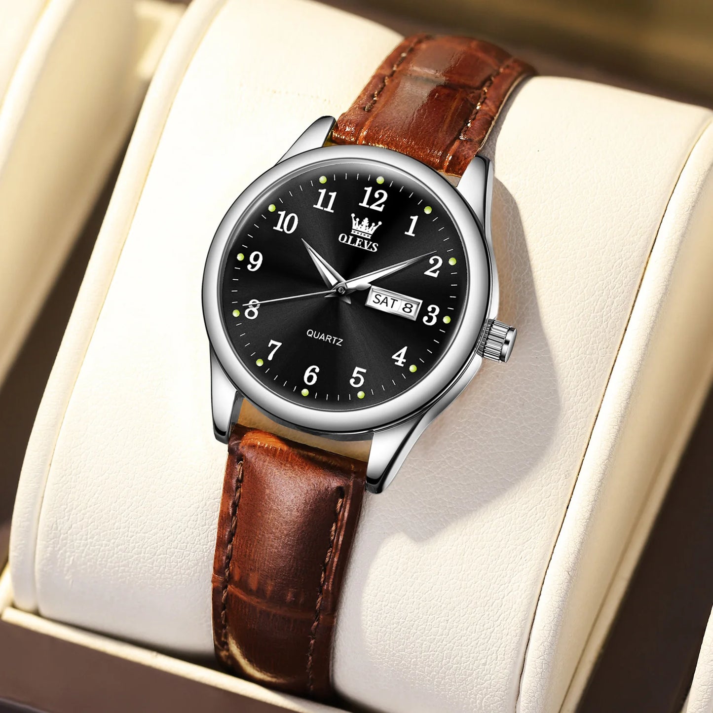 Radiant Elegance – Women's Waterproof Quartz Watch with Sleek Stainless Steel Band