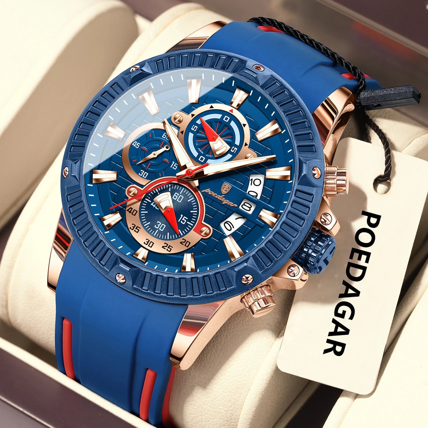 Titan Edge – Men's Chronograph Sport Watch with Silicone Strap & Luminous Dial