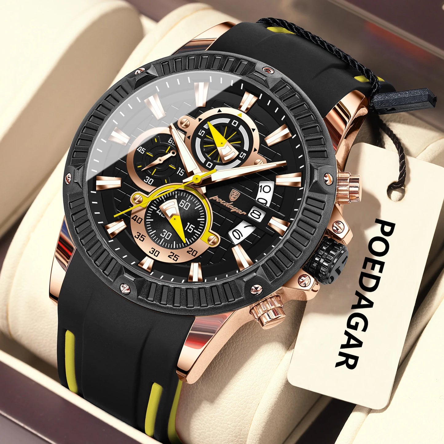 Titan Edge – Men's Chronograph Sport Watch with Silicone Strap & Luminous Dial