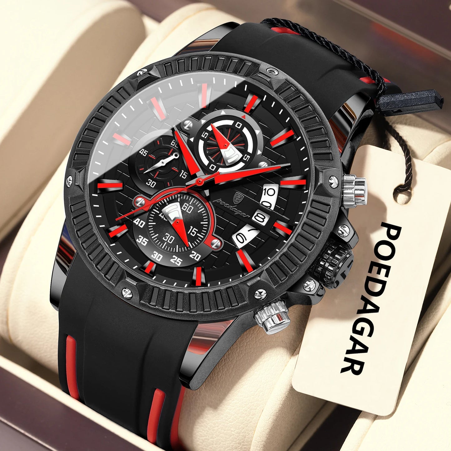 Titan Edge – Men's Chronograph Sport Watch with Silicone Strap & Luminous Dial