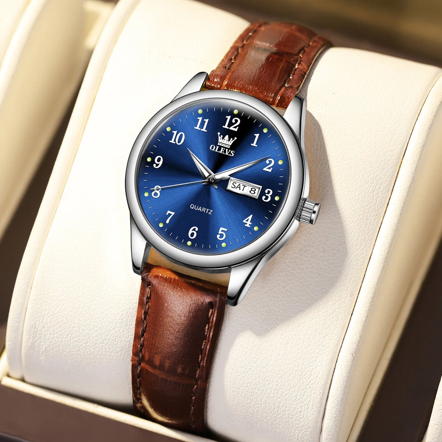 Radiant Elegance – Women's Waterproof Quartz Watch with Sleek Stainless Steel Band